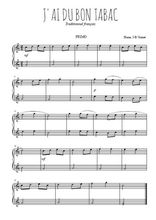 Téléchargez l'arrangement pour piano 4 mains de la partition de comptine-j-ai-du-bon-tabac en PDF